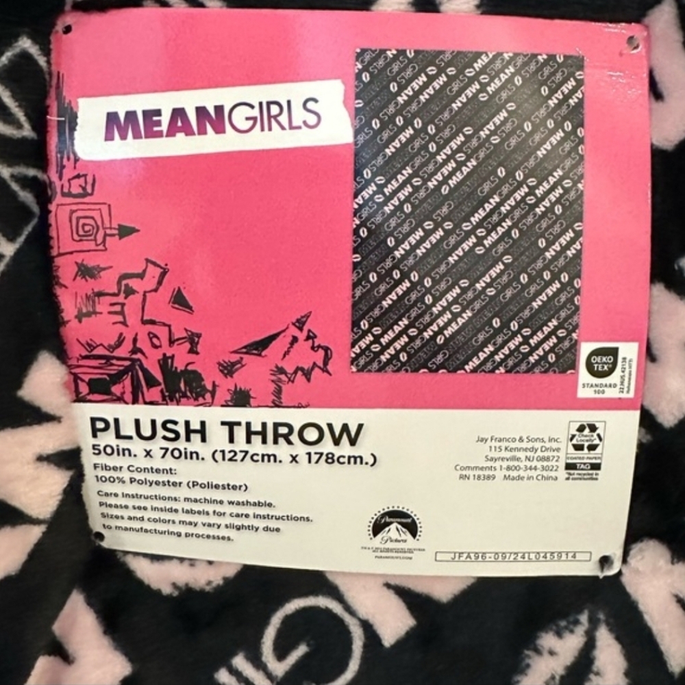 Mean Girls Plush Throw Blanket - Pink and Black
